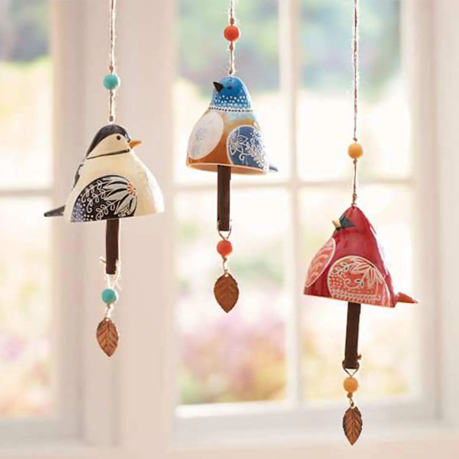 

Wind Chime Hand Painted Delicate Gift Windchime Colorful Vivid Lucky Bird Bell Wind Chimes Indoor Outdoor Garden Home Windchimes