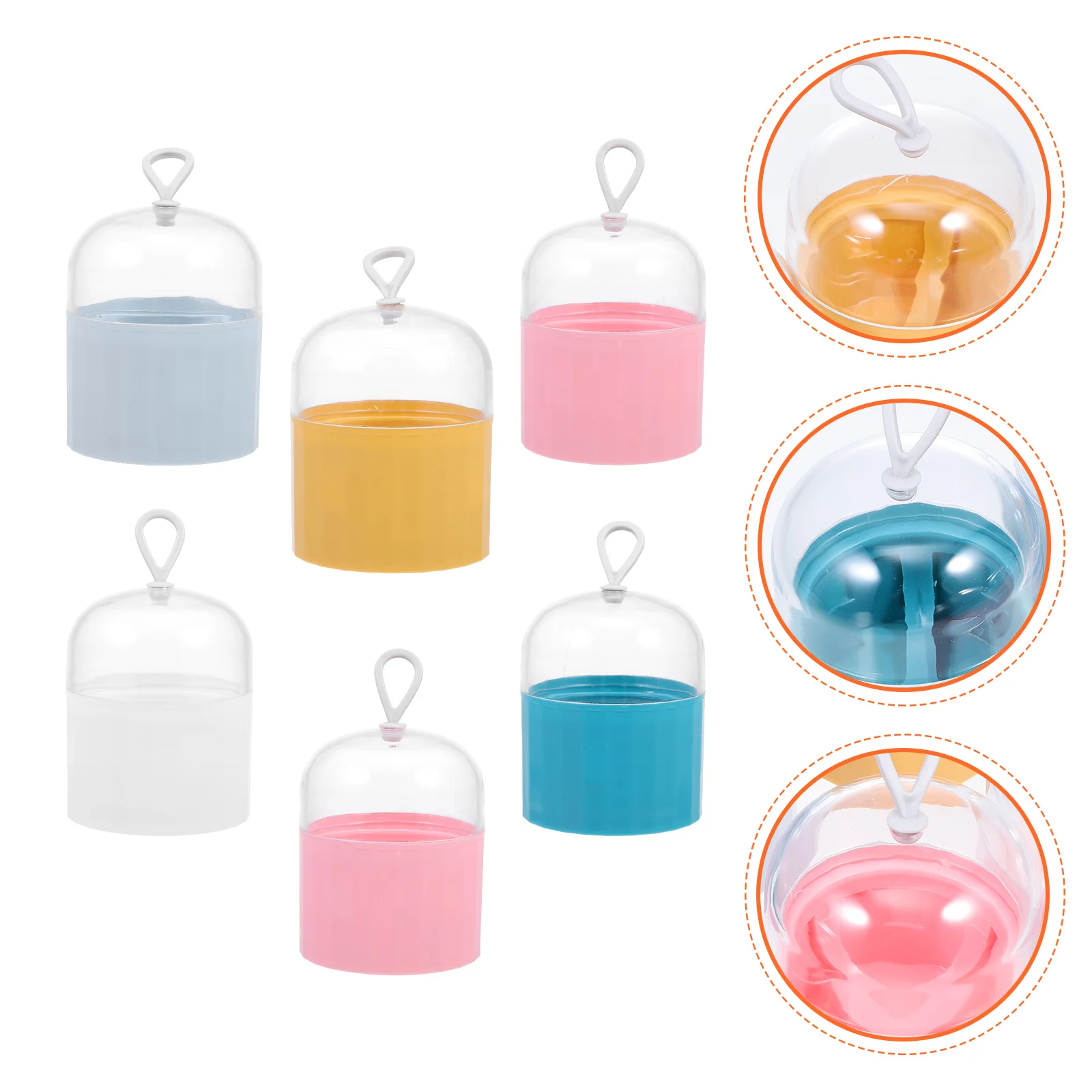 

6Pcs Beauty Egg Cases Makeup Blender Holders Cosmetic Egg Containers Travel Accessory (Mixed Color)