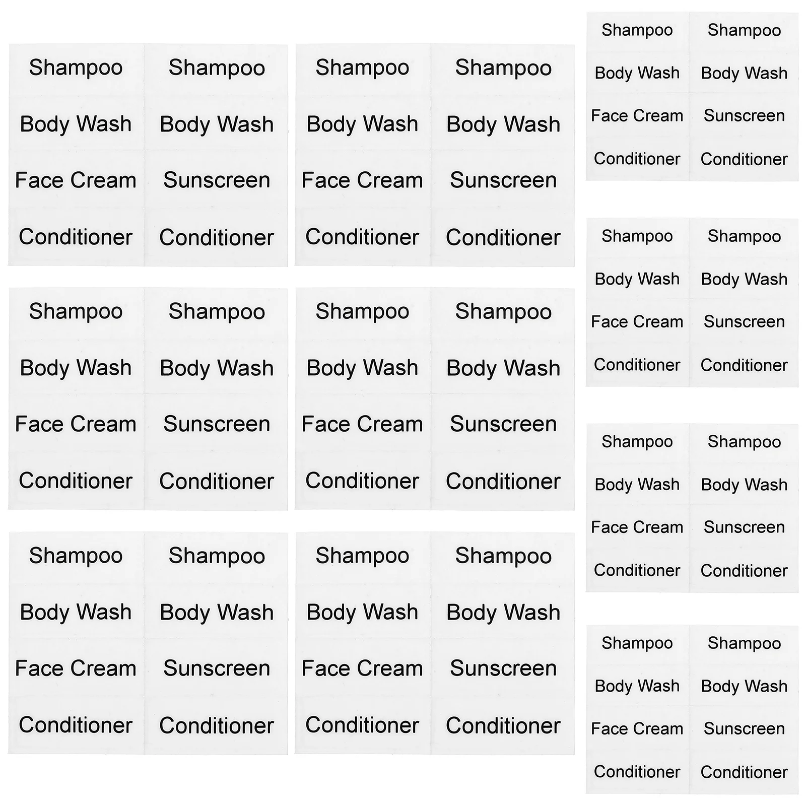 10 Sheets Cosmetics Bottle Label Stickers Decal Sub Sub-bottle Shampoo Self-Adhesive Bottler Labels
10 Sheets Cosmetics Bottle Label Stickers Decal Sub Sub-bottle Shampoo Self-Adhesive Bottler Labels