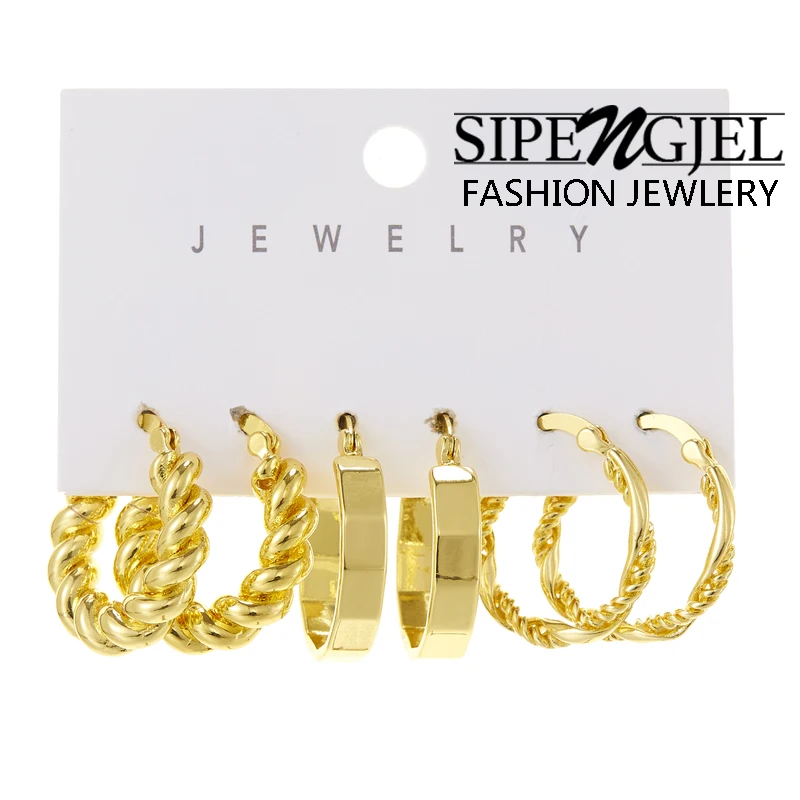 SIPENGJEL Vintage Metal Circle Hoop Earrings Sets for Women Man Geometric Twisted Hoop Earrings Trendy Party Jewelry 2022
SIPENGJEL Vintage Metal Circle Hoop Earrings Sets for Women Man Geometric Twisted Hoop Earrings Trendy Party Jewelry 2022