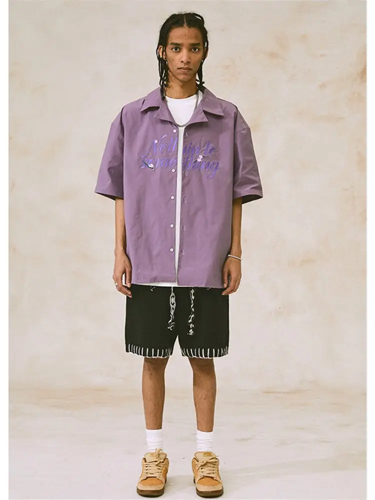 CHIGGALAB 22SS Summer American Retro Floral Embroidery Slogan Solid Color Loose And Comfortable Casual Shirt Men's Clothes Tide
CHIGGALAB 22SS Summer American Retro Floral Embroidery Slogan Solid Color Loose And Comfortable Casual Shirt Men's Clothes Tide