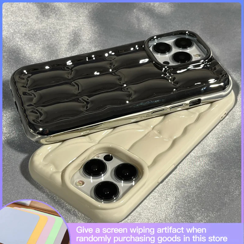 Luxury Electroplated Silver Solid Color Checked Phone Case Suitable for IPhone14 14promax 13 12 11 Silicone Cover Anti-fall
Luxury Electroplated Silver Solid Color Checked Phone Case Suitable for IPhone14 14promax 13 12 11 Silicone Cover Anti-fall