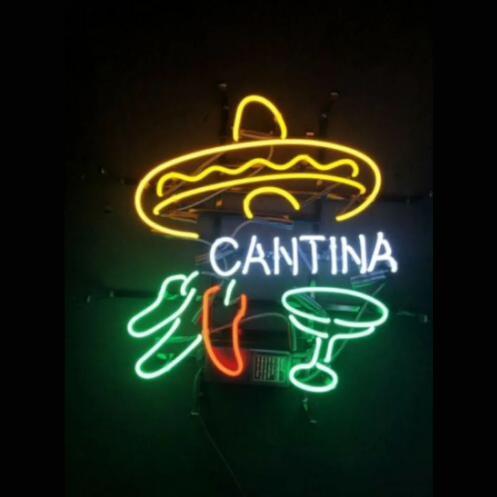 CANTINA Mexico Food Chilly Wine Neon Light Sign Custom Handmade Real Glass Tube Restaurant Advertise Wall Decor Display 15"X19"
CANTINA Mexico Food Chilly Wine Neon Light Sign Custom Handmade Real Glass Tube Restaurant Advertise Wall Decor Display 15"X19"