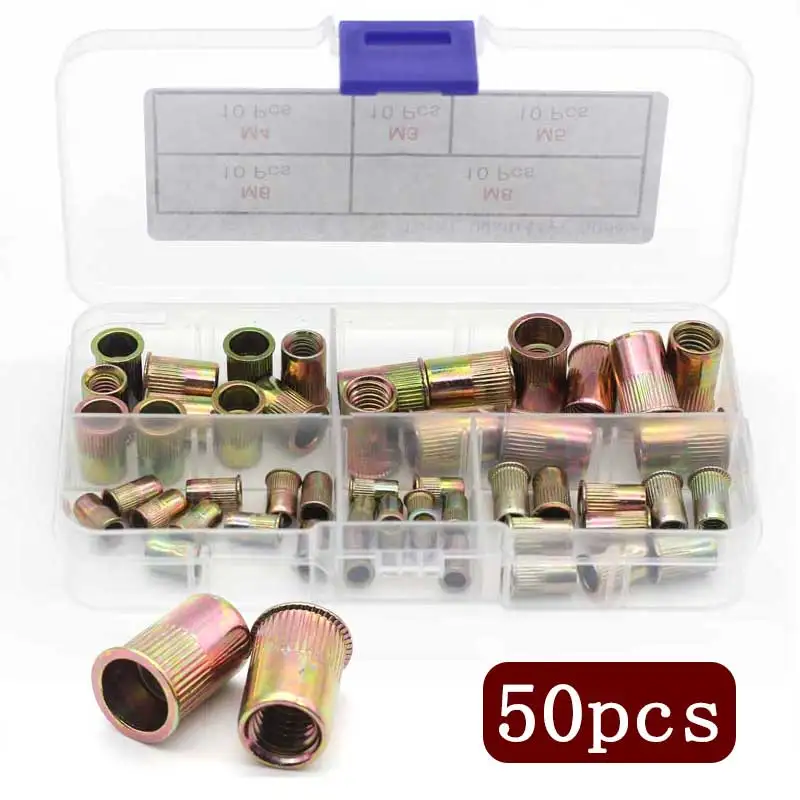 M3 M4 M5 M6 M8 Zinc Plated Carbon Steel Knurled Nuts Rivnut Flat Head Threaded Rivet Insert Nutsert Cap Rivet Nut 50pcs
M3 M4 M5 M6 M8 Zinc Plated Carbon Steel Knurled Nuts Rivnut Flat Head Threaded Rivet Insert Nutsert Cap Rivet Nut 50pcs