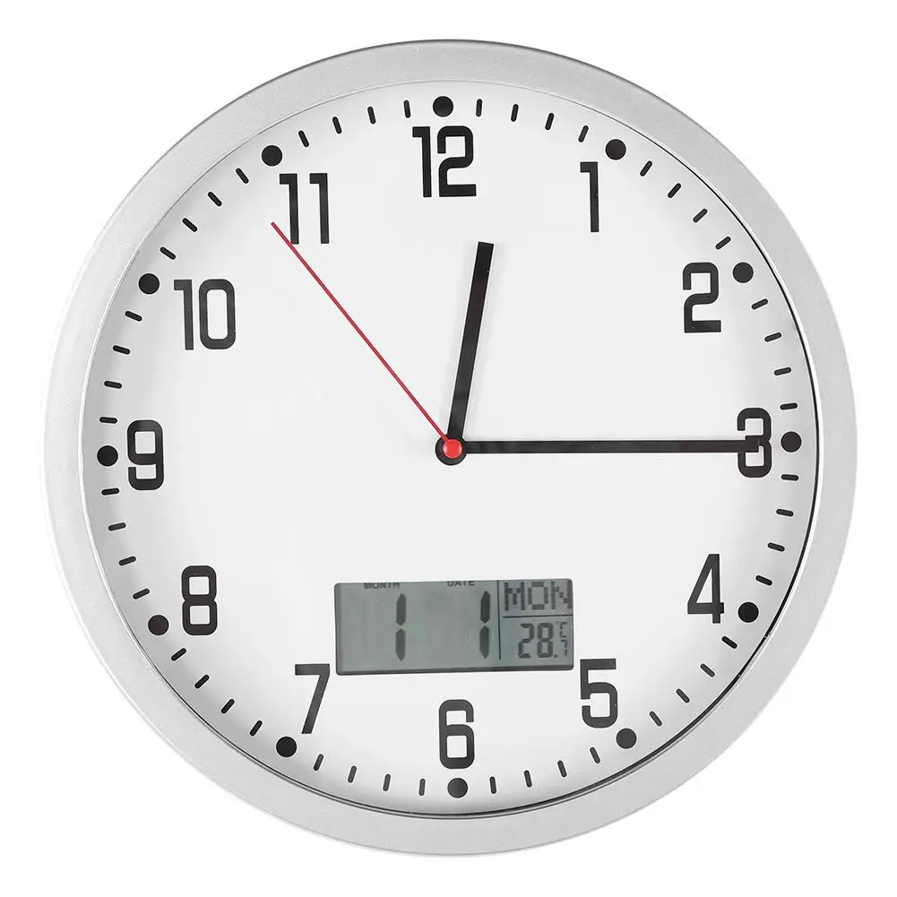 Multifunctional Modern Wall Clock with Date Temperature Display Home Office Bedroom Decor
Multifunctional Modern Wall Clock with Date Temperature Display Home Office Bedroom Decor