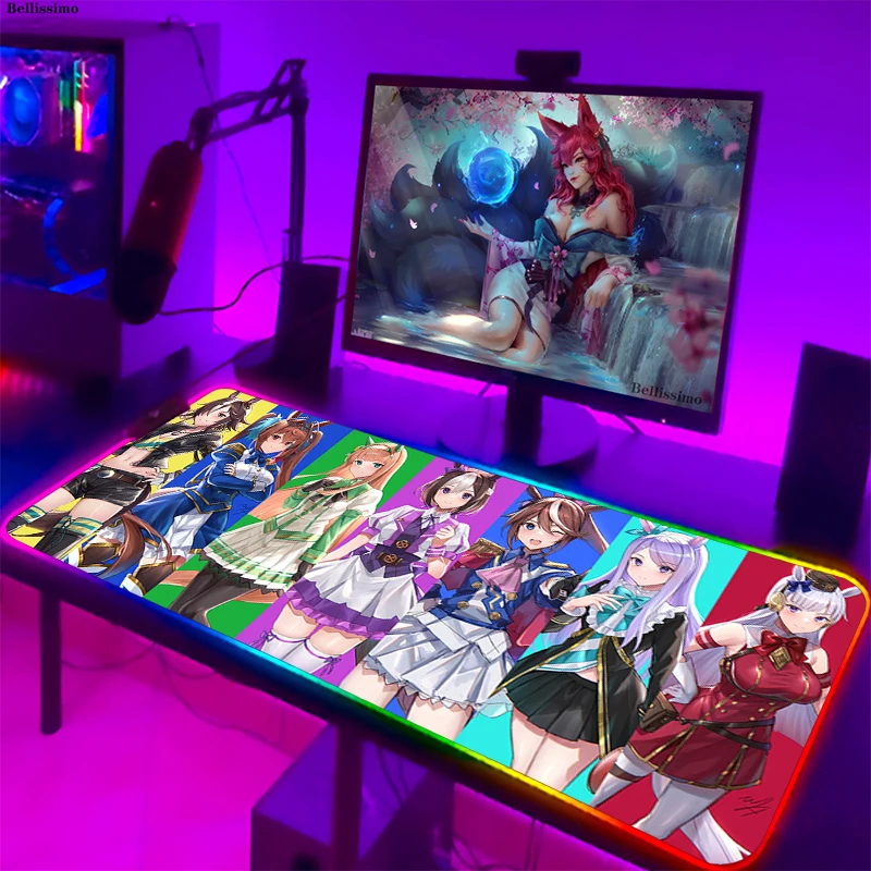 Игровой коврик для мыши, милый Настольный коврик в стиле аниме с подсветкой, Rgb Led, ковер для шкафа, аксессуары для ПК, клавиатура 
Игровой коврик для мыши, милый Настольный коврик в стиле аниме с подсветкой, Rgb Led, ковер для шкафа, аксессуары для ПК, клавиатура