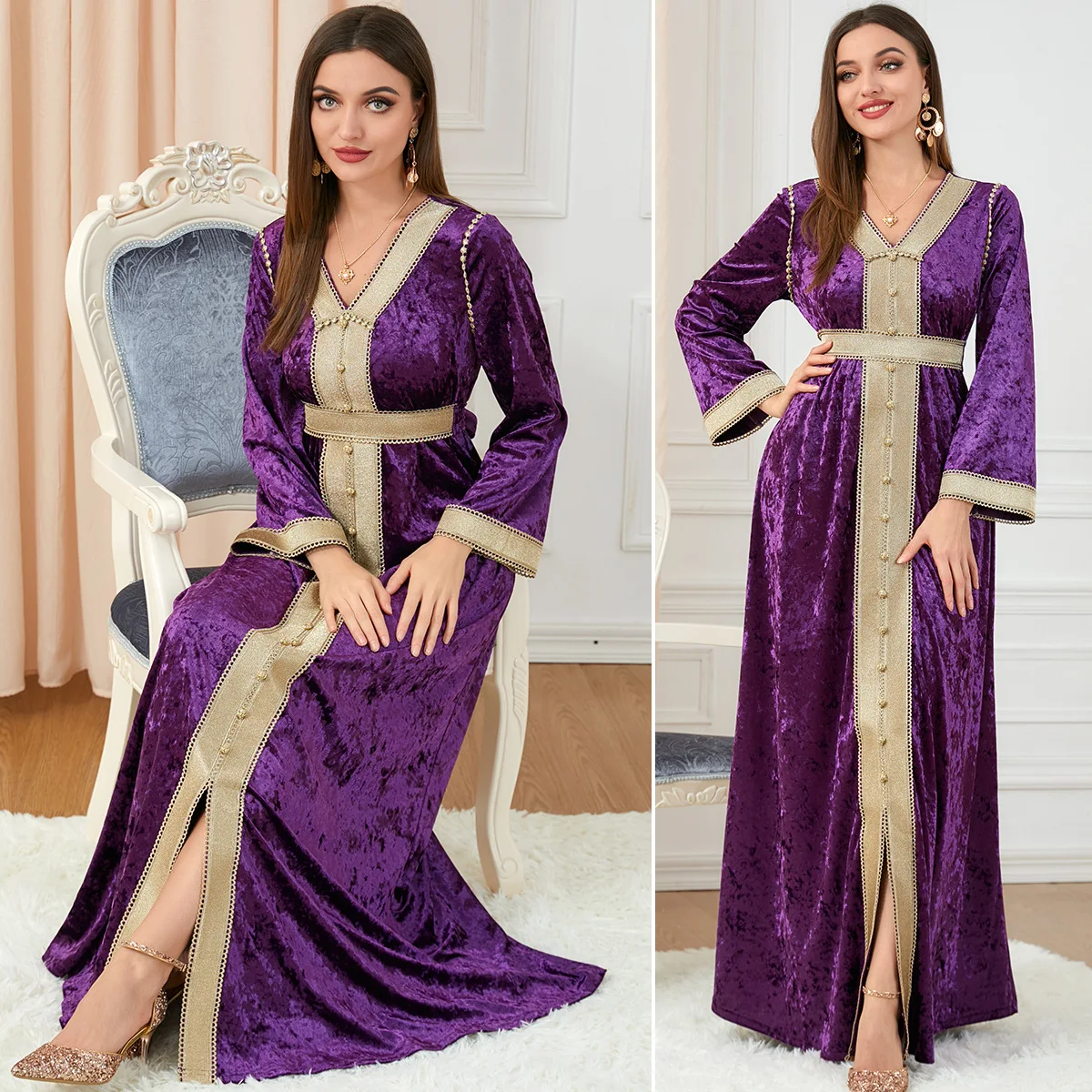 Abaya кафтан, бархатное платье, мусульманский хиджаб, Рамадан, осенне-зимняя одежда для ислама, женская одежда, маскарадный халат для женщин
Abaya кафтан, бархатное платье, мусульманский хиджаб, Рамадан, осенне-зимняя одежда для ислама, женская одежда, маскарадный халат для женщин