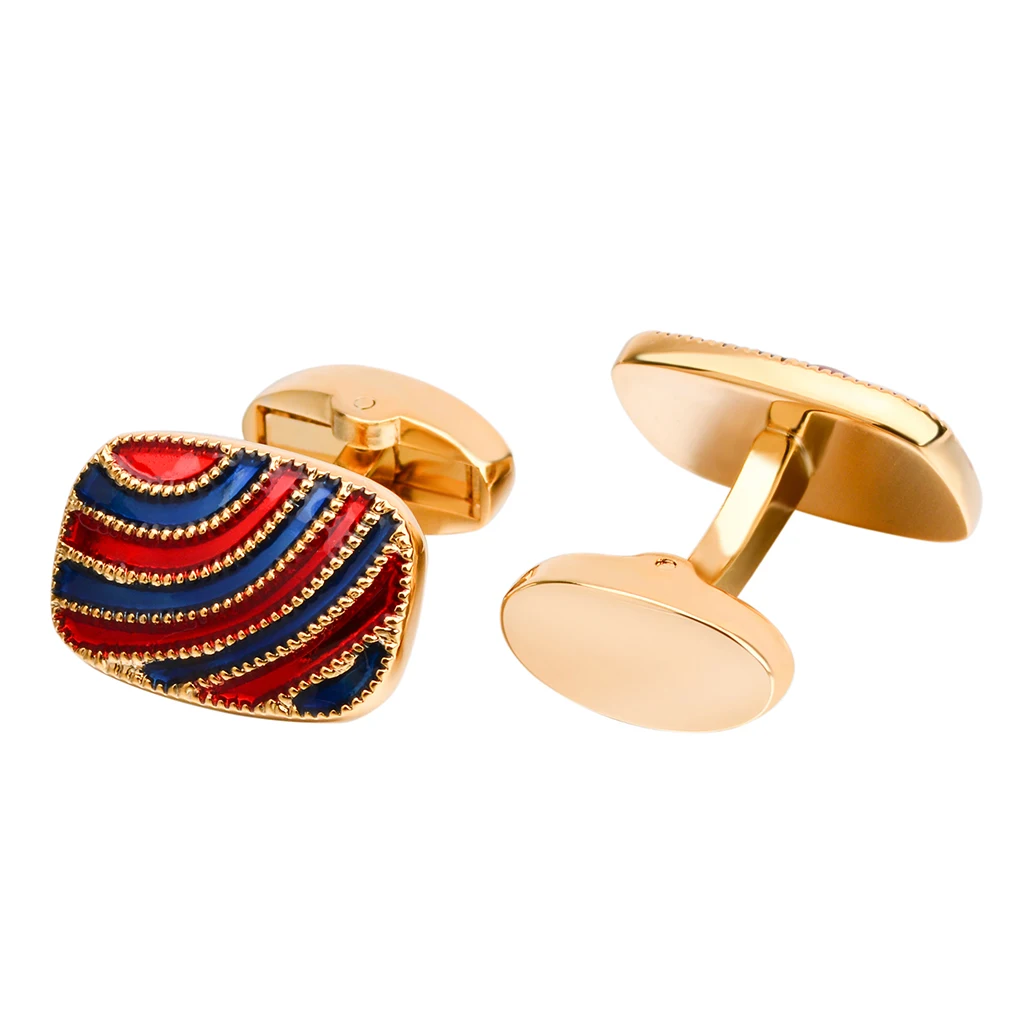 NVT Luxury Gold Color Cufflinks For Mens Shirt Cuff Buttons Red Blue Enamel Cuff Links Wedding Best Man Gift Free Engraving Name
NVT Luxury Gold Color Cufflinks For Mens Shirt Cuff Buttons Red Blue Enamel Cuff Links Wedding Best Man Gift Free Engraving Name
