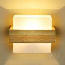 Modern Wood lamp Led Wall Lamps Glass Lamp Mirror Washer Sconces Wall Light Fixtures Dressing Table Living Room Led Lamp Wall