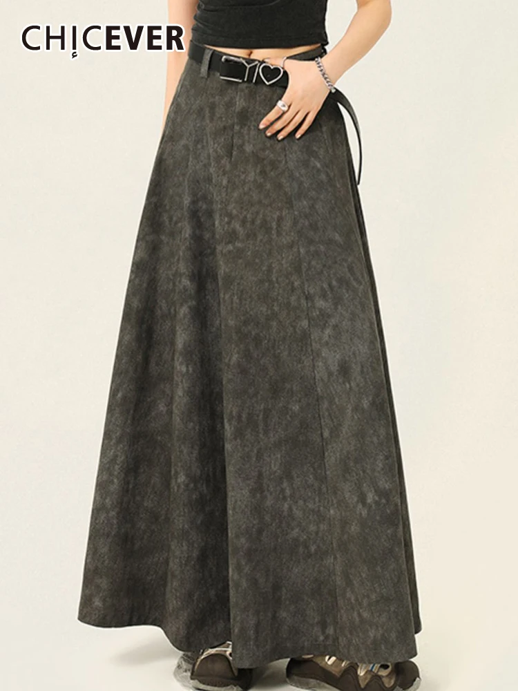 CHICEVER Loose Denim Skirts For Women Patchwork Pockets Folds A Line Temperament Folds Maxi Skirt Female Summer Casual Clothing
CHICEVER Loose Denim Skirts For Women Patchwork Pockets Folds A Line Temperament Folds Maxi Skirt Female Summer Casual Clothing