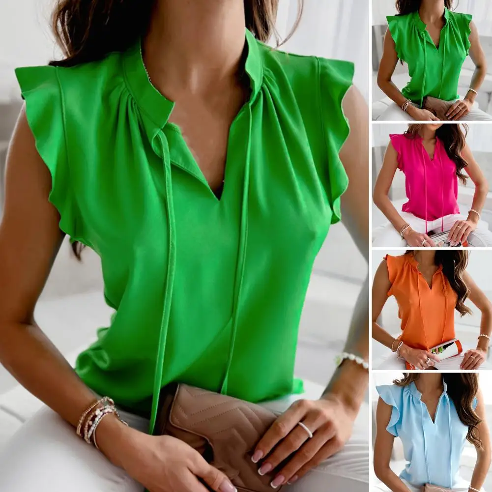 Stylish Casual Shirt Solid Color Women Top All Match Summer Slim Pullover Tee Top Stand Collar
Stylish Casual Shirt Solid Color Women Top All Match Summer Slim Pullover Tee Top Stand Collar