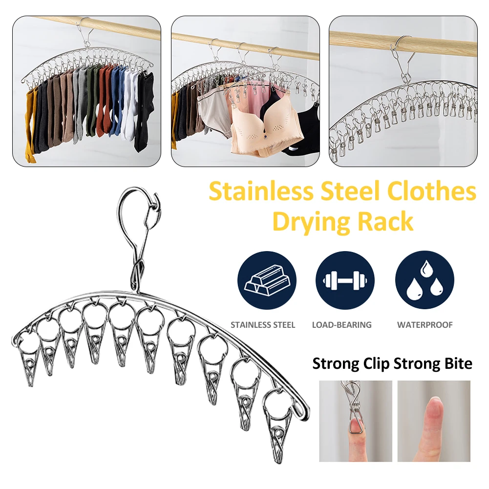 10/16/20 Clips Stainless Steel Laundry Drying Rack Windproof Clothespin Laundry Hanger Sock Drying Rack Baby Clothes
10/16/20 Clips Stainless Steel Laundry Drying Rack Windproof Clothespin Laundry Hanger Sock Drying Rack Baby Clothes