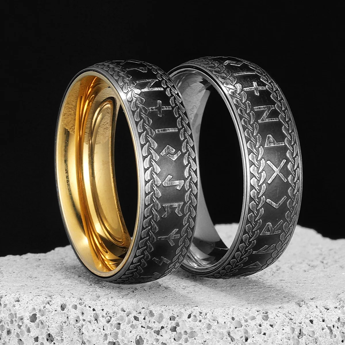 Vintage Black Viking Runes Stainless Steel Womens Mens Rings Simple Punk For Boyfriend Biker Jewelry Creativity Gift Wholesale
Vintage Black Viking Runes Stainless Steel Womens Mens Rings Simple Punk For Boyfriend Biker Jewelry Creativity Gift Wholesale