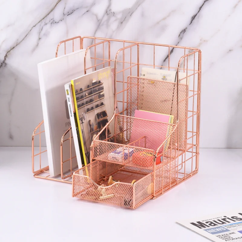 Multifunctional Rose Gold Magazine Holder 6 Different Compartments Documents Storage Holder File Organizer Book Holder
Multifunctional Rose Gold Magazine Holder 6 Different Compartments Documents Storage Holder File Organizer Book Holder