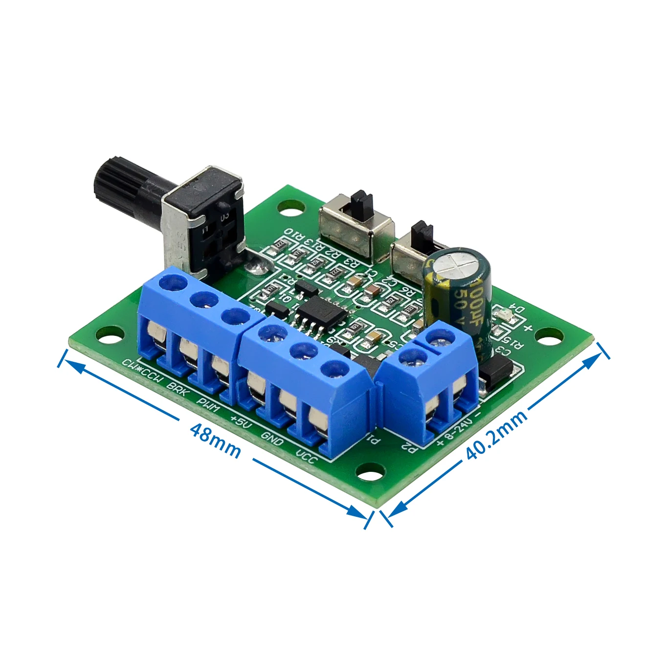 

PWM speed controller brushless DC motor driver board regulator plate governor module PWM monitor DC8-24V with drive