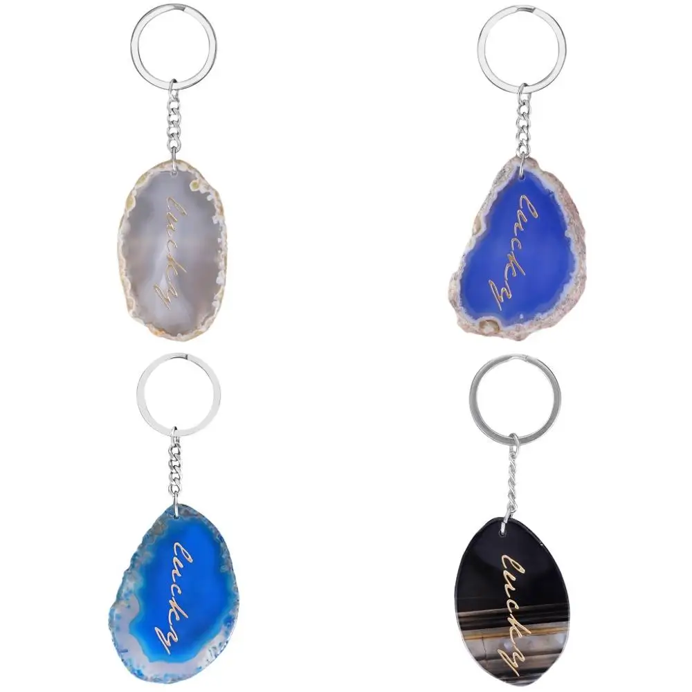 Lucky Agate Slice Pendant Keychains for Ladies Men Car Bag Decoration Stainless Steel Keyrings Jewelry Christmas Birthday Gift
Lucky Agate Slice Pendant Keychains for Ladies Men Car Bag Decoration Stainless Steel Keyrings Jewelry Christmas Birthday Gift