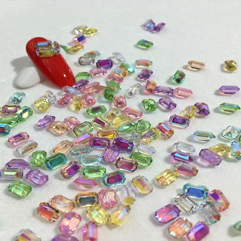 50Pcs Aurora Nail Art Rhinestones Long Octagonal Heart 3D AB Nail Art Charms Sharp Bottom Designer Stones For Nails Accessories
50Pcs Aurora Nail Art Rhinestones Long Octagonal Heart 3D AB Nail Art Charms Sharp Bottom Designer Stones For Nails Accessories