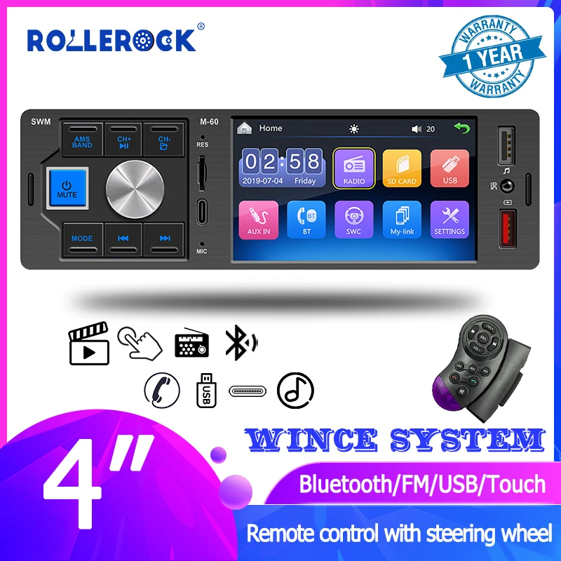 Car Radio 1Din 4'' USB TF Touch Screen TYPE-C for Charging 7 Colored Lights MP5 Player Bluetooth Dual USB Hands Free Calling
Car Radio 1Din 4'' USB TF Touch Screen TYPE-C for Charging 7 Colored Lights MP5 Player Bluetooth Dual USB Hands Free Calling