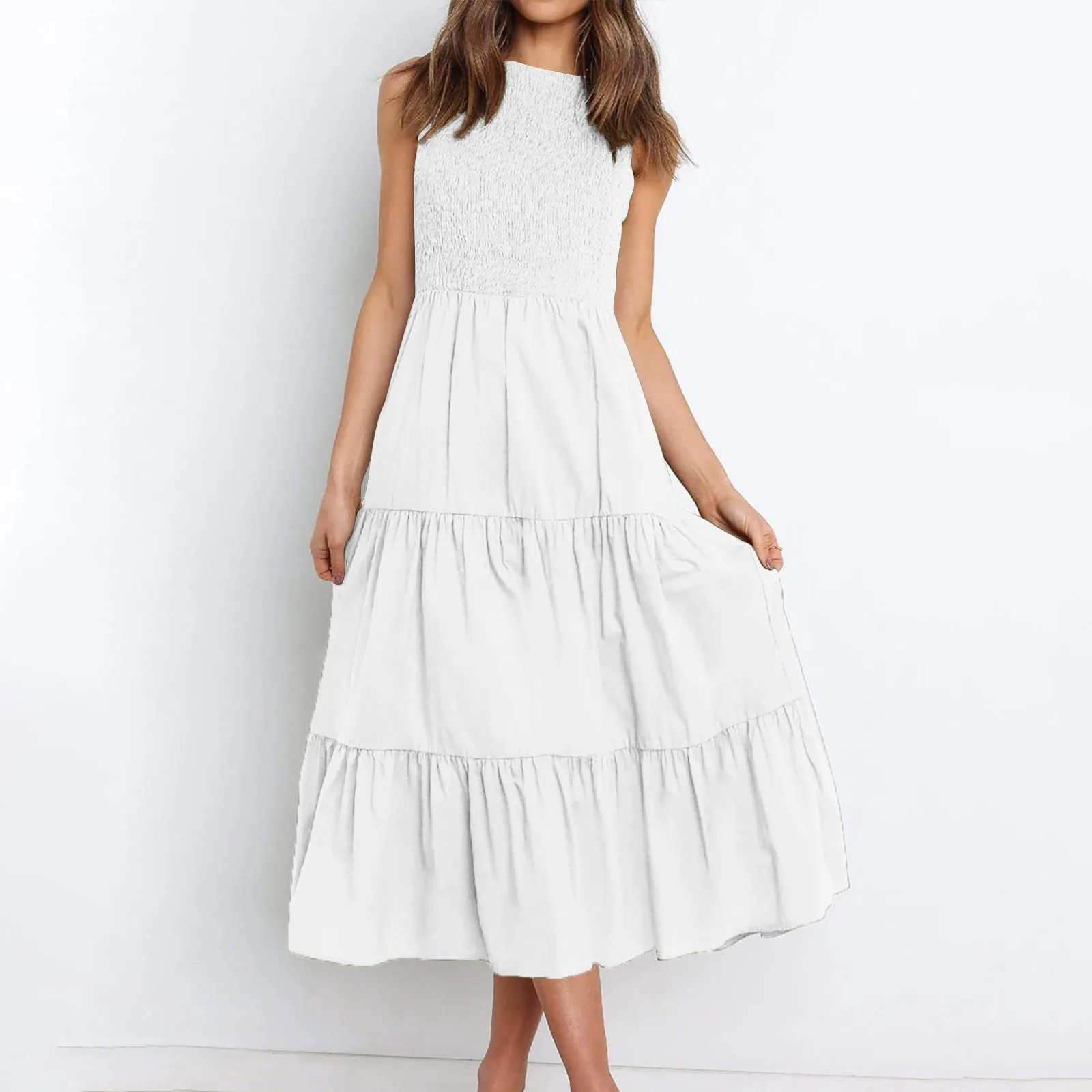 2022 Prom Dresses Sleeveless O Neck Women Dress High Waist Swing Vintage Dress A Line Dress Vestidos
2022 Prom Dresses Sleeveless O Neck Women Dress High Waist Swing Vintage Dress A Line Dress Vestidos