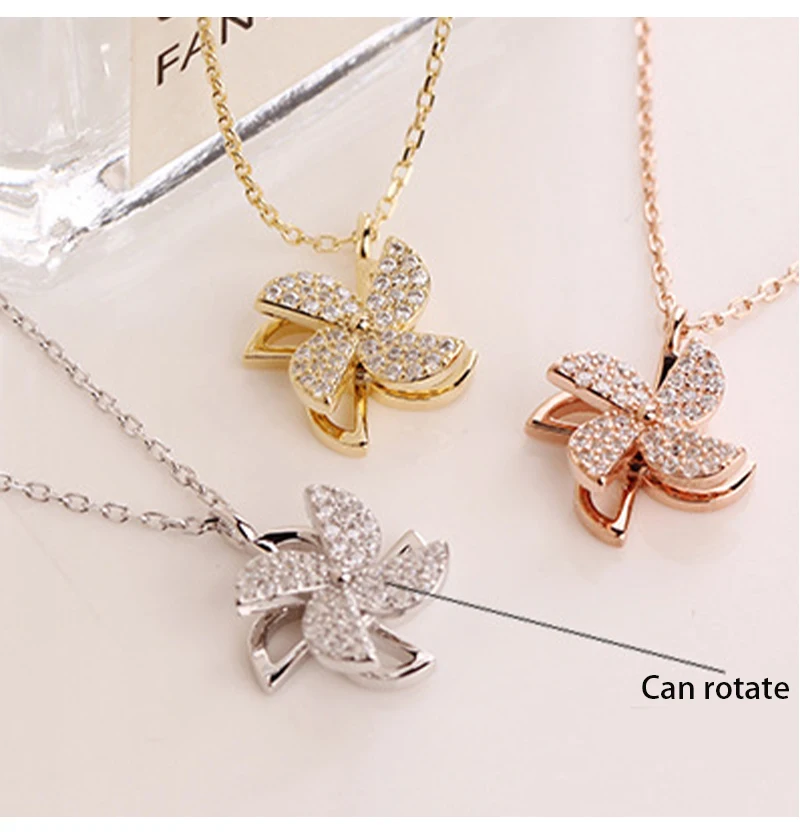 S925 Sterling Silver Rotary Windmill Set Diamond Necklace Female Small Design Sense Simple Personality Ubiquitous Korean Version
S925 Sterling Silver Rotary Windmill Set Diamond Necklace Female Small Design Sense Simple Personality Ubiquitous Korean Version