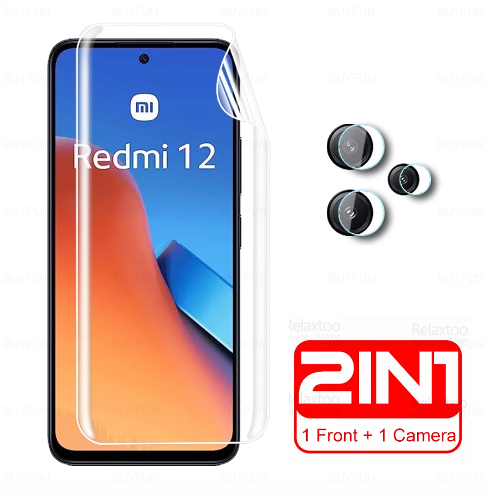 2in1 Camera Tempered Glass For Xiaomi Redmi 12 4G Hydrogel Film Redmy 12 Redme 12 Redmi12 23053RN02A 6.79inch Screen Protector 
2in1 Camera Tempered Glass For Xiaomi Redmi 12 4G Hydrogel Film Redmy 12 Redme 12 Redmi12 23053RN02A 6.79inch Screen Protector