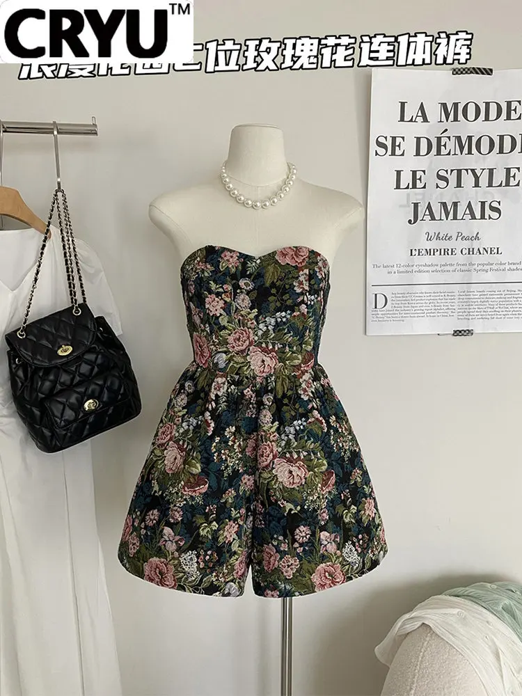 2023 New Summer Women Floral French Vintage Strapless Jumpsuits Streetwear Aesthetic Luxury Party Stylish A-line Evening Elegant
2023 New Summer Women Floral French Vintage Strapless Jumpsuits Streetwear Aesthetic Luxury Party Stylish A-line Evening Elegant