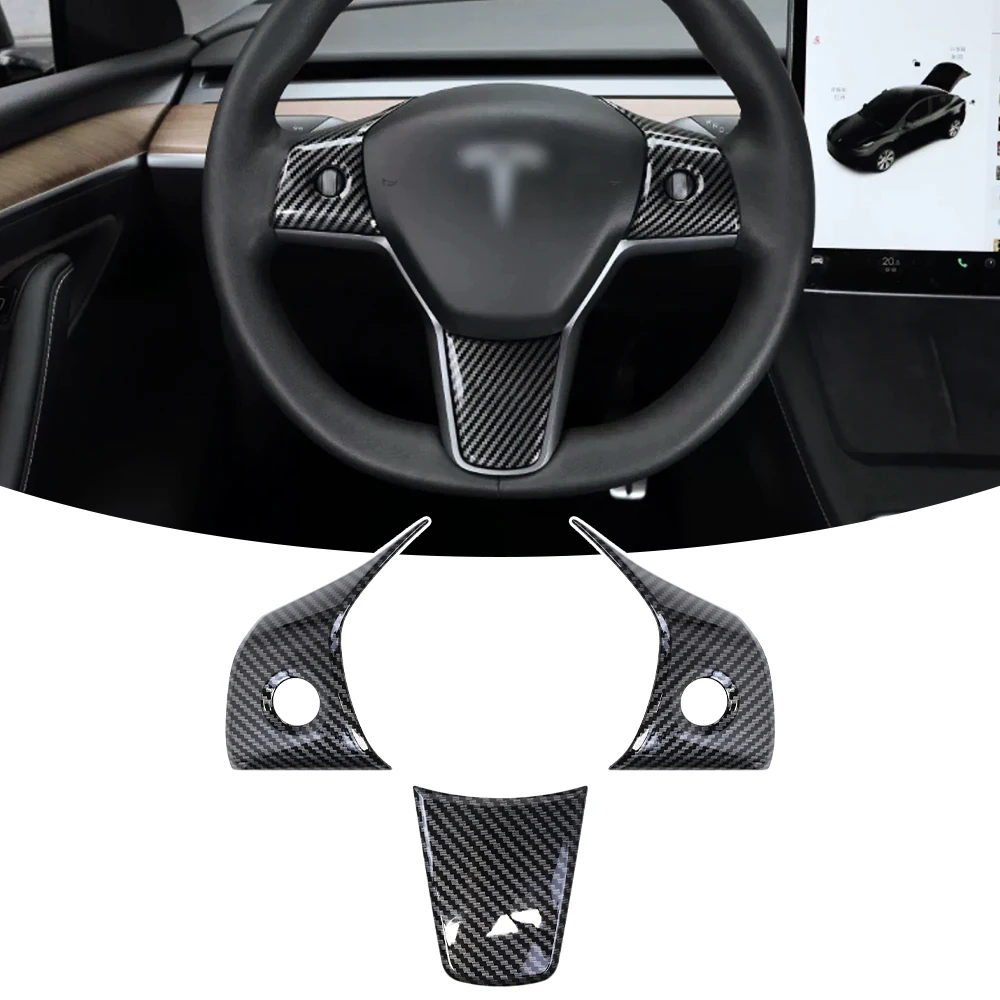 Отделка на руль автомобиля, текстура из углеродного волокна для Tesla Model Y/Model 3, яркая АБС-наклейка из углеродного волокна, аксессуары для интерьера
Отделка на руль автомобиля, текстура из углеродного волокна для Tesla Model Y/Model 3, яркая АБС-наклейка из углеродного волокна, аксессуары для интерьера