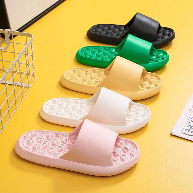 Женские массажные домашние тапочки, Нескользящие, летняя мягкая подошва, сандалии для ванной комнаты 
Женские массажные домашние тапочки, Нескользящие, летняя мягкая подошва, сандалии для ванной комнаты