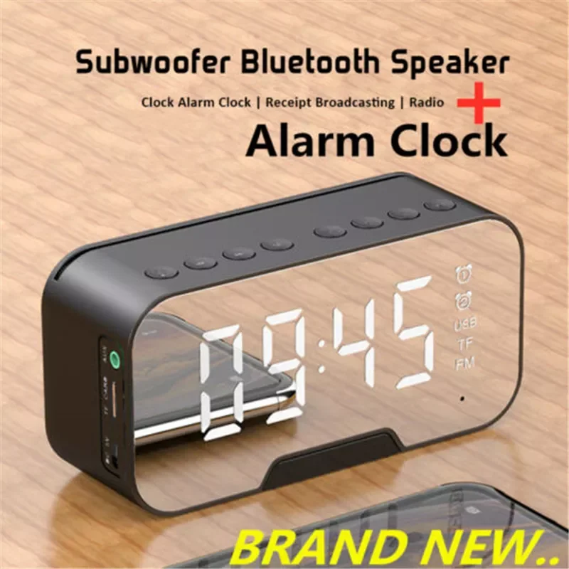 Mirror LED Display Digital Alarm Clock With Wireless Bluetooth Speaker MP3 FM RadioTF Built-in Microphone Hands-free Subwoofer
Mirror LED Display Digital Alarm Clock With Wireless Bluetooth Speaker MP3 FM RadioTF Built-in Microphone Hands-free Subwoofer