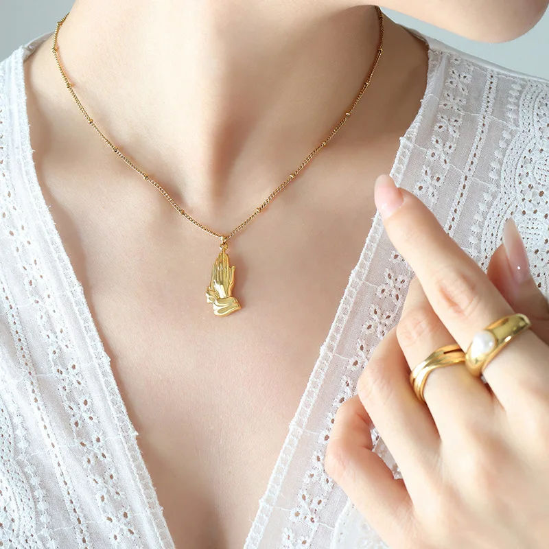 European and American Ins Style Trendy Design Sense Hip Hop Hands-on Pendant Necklace Titanium Steel Gold-Plated Light Luxury Ac
European and American Ins Style Trendy Design Sense Hip Hop Hands-on Pendant Necklace Titanium Steel Gold-Plated Light Luxury Ac