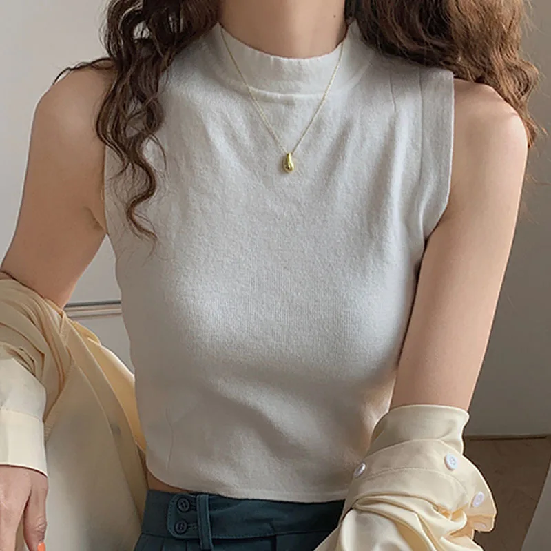 Tank Top Women's Knitting Vest for Women 2022 New Summer Round Neck Solid Color Sleeveless Sexy Female Clothing Short Black 1990
Tank Top Women's Knitting Vest for Women 2022 New Summer Round Neck Solid Color Sleeveless Sexy Female Clothing Short Black 1990