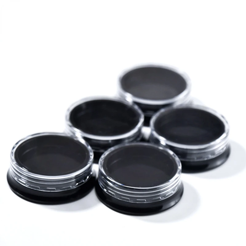 

50pcs 3g Wholesale Empty Cream Jar Black Acrylic Refillable Cosmetic Container Makeup Eyeshadow Emulsion Loose Powder Container