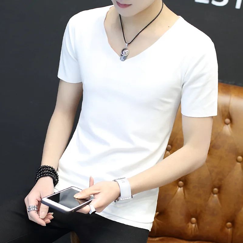T Shirt V-neck Short Sleeve 2021 Men's T-shirt Cotton Men Fashion T-shirt Slim V-Neck Solid Tshirt Tees Tops Summer Daily
T Shirt V-neck Short Sleeve 2021 Men's T-shirt Cotton Men Fashion T-shirt Slim V-Neck Solid Tshirt Tees Tops Summer Daily