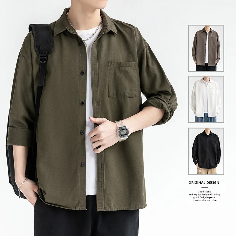 Рубашка мужская с длинным рукавом, деловой Повседневный Кардиган с лацканами, рубашка в Корейском стиле, весна-лето 2023
Рубашка мужская с длинным рукавом, деловой Повседневный Кардиган с лацканами, рубашка в Корейском стиле, весна-лето 2023