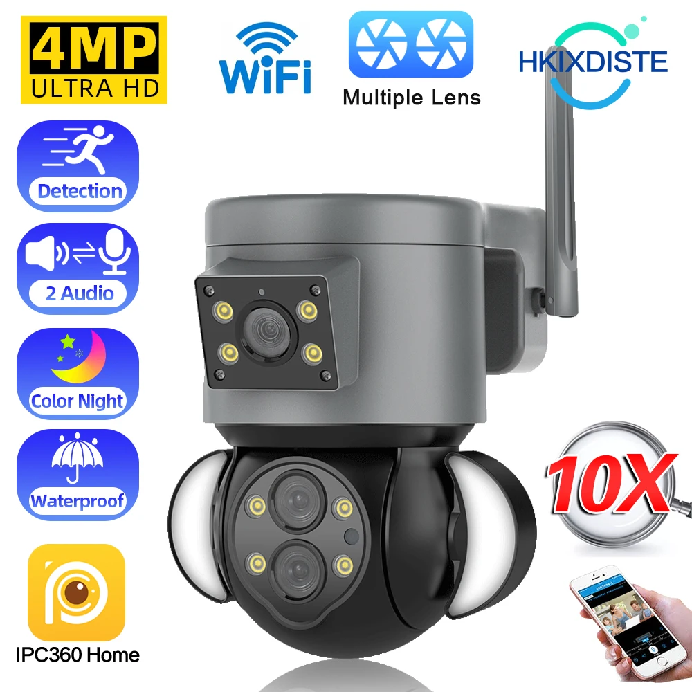 4MP Outdoor Wifi CCTV PTZ Dome Camera 10X Optical Zoom Outdoor 2 Way Audio IP Security Surveillance Camera System Wireless H.265
4MP Outdoor Wifi CCTV PTZ Dome Camera 10X Optical Zoom Outdoor 2 Way Audio IP Security Surveillance Camera System Wireless H.265