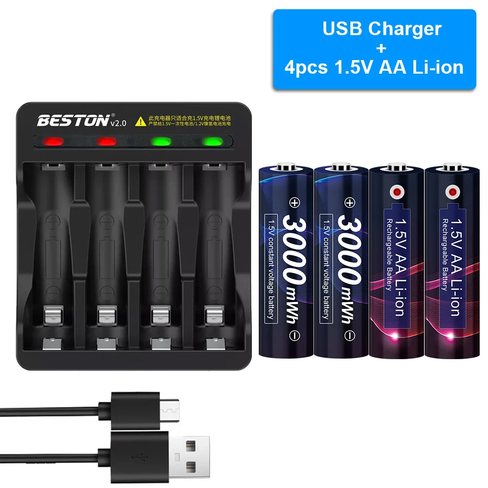 AJNWNM 3000mWh AA Rechargeable Battery 1.5V Li-ion AA Battery Rechargeable AA Batteries Battery Rechargeable aa Battey
AJNWNM 3000mWh AA Rechargeable Battery 1.5V Li-ion AA Battery Rechargeable AA Batteries Battery Rechargeable aa Battey