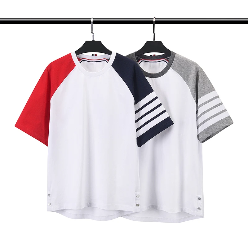 TB THOM Men's T-shirts 23ss Summer Korean Fashion Brand Tees Harajuku Patchwork 4-Bar Stripes Tops Casual Streetwear T shirts
TB THOM Men's T-shirts 23ss Summer Korean Fashion Brand Tees Harajuku Patchwork 4-Bar Stripes Tops Casual Streetwear T shirts