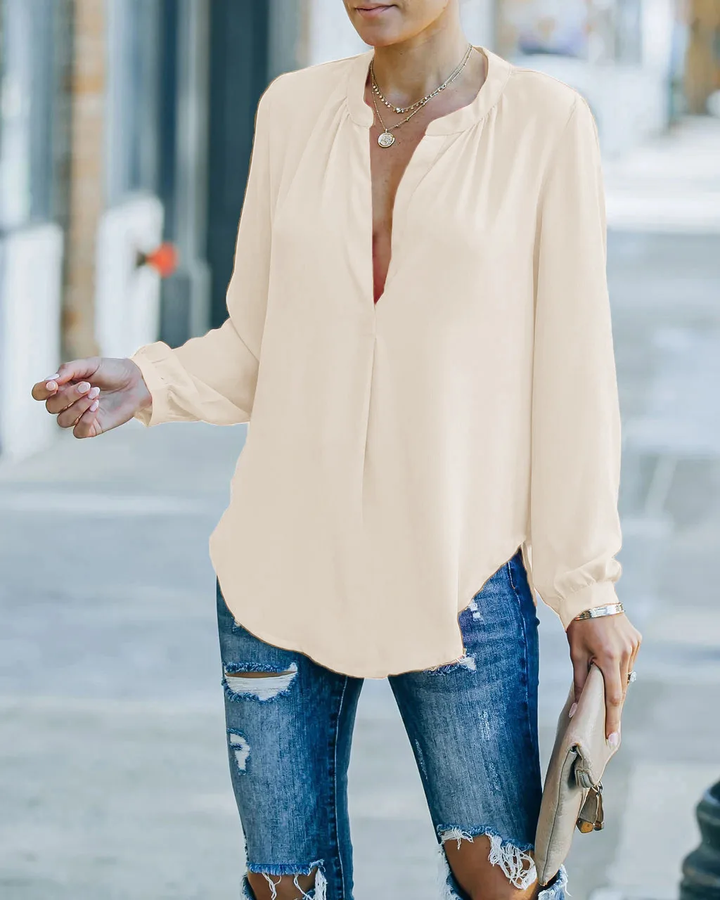 Fall Chiffon Women's Blouse Black Oversize V-neck Long Sleeve Casual Blouses Female Elegant Fashion Loose Office Ladies Top
Fall Chiffon Women's Blouse Black Oversize V-neck Long Sleeve Casual Blouses Female Elegant Fashion Loose Office Ladies Top