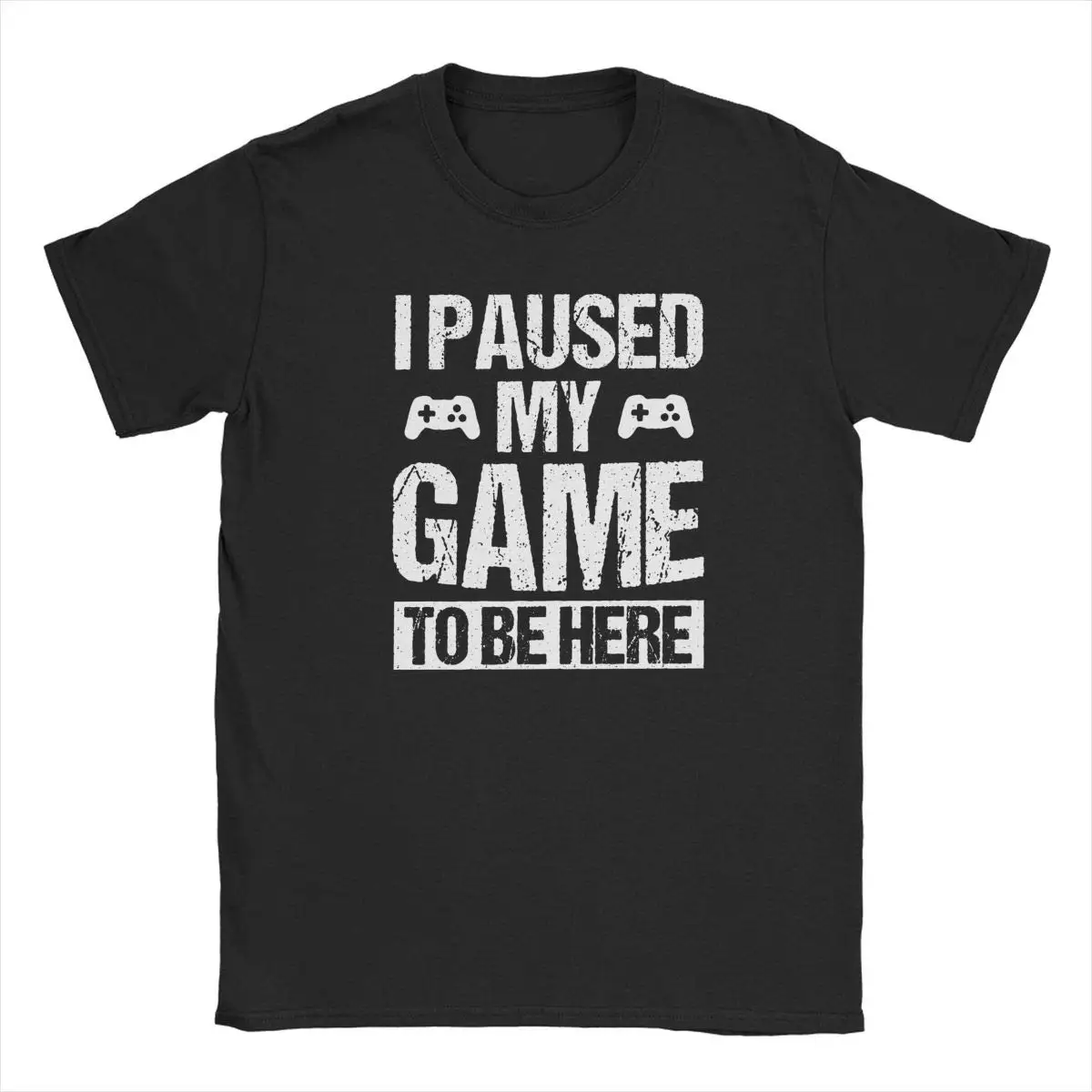 

Я приостановил свою игру, чтобы быть здесь, винтажная забавная футболка для геймеров, игроков, смешные футболки с юмором, топы для мужчин, од...