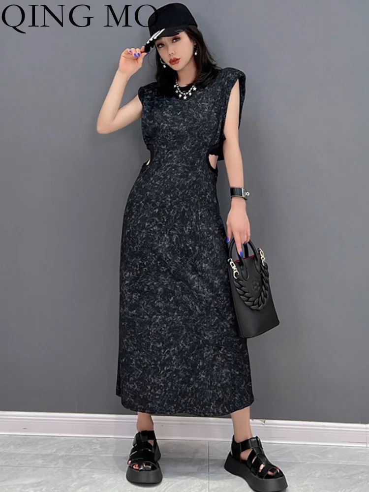 QING MO 2023 Spring Summer New Korean Style Fashion Sleeveless Dress Hollow Out Waist Show Slim Women Streetwear Dress ZXF1045 
QING MO 2023 Spring Summer New Korean Style Fashion Sleeveless Dress Hollow Out Waist Show Slim Women Streetwear Dress ZXF1045