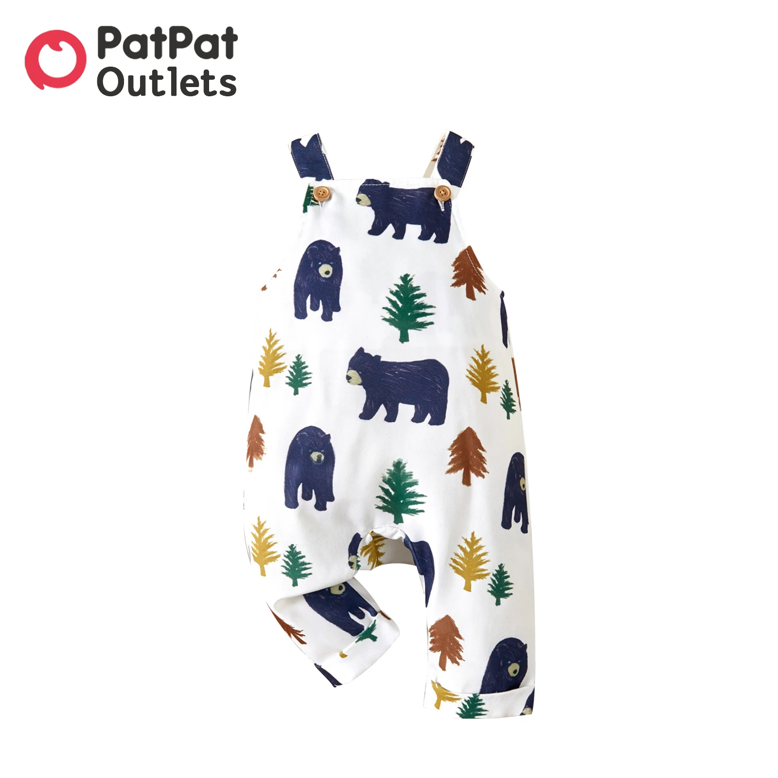 

PatPat Newborn Baby Boy Clothes New Born Overalls Jumpsuit Romper Infant Babies Costume Animal Bear and Tree Print Sleeveless