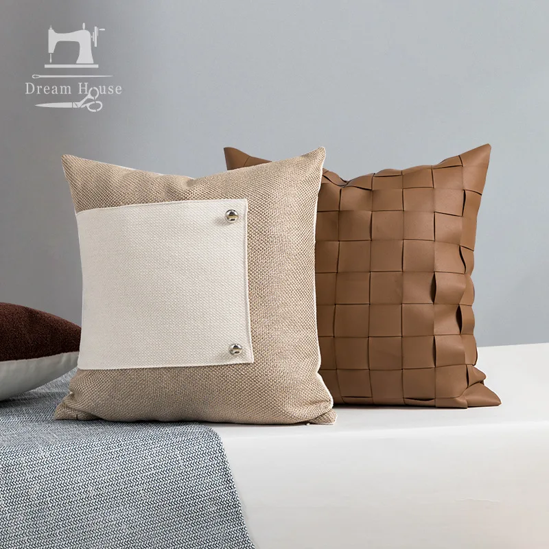 Nordic Style Linen PU Leather Fashion Sofa Home Decoration Cushion Cover for Living Room Pillowcase
Nordic Style Linen PU Leather Fashion Sofa Home Decoration Cushion Cover for Living Room Pillowcase
