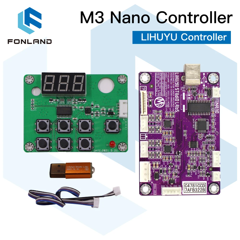 FONLAND LIHUIYU M3 Nano Upgrade of M2 Laser Controller Mother Main Board +Control Panel +Dongle B System 3020 3040 K40
FONLAND LIHUIYU M3 Nano Upgrade of M2 Laser Controller Mother Main Board +Control Panel +Dongle B System 3020 3040 K40