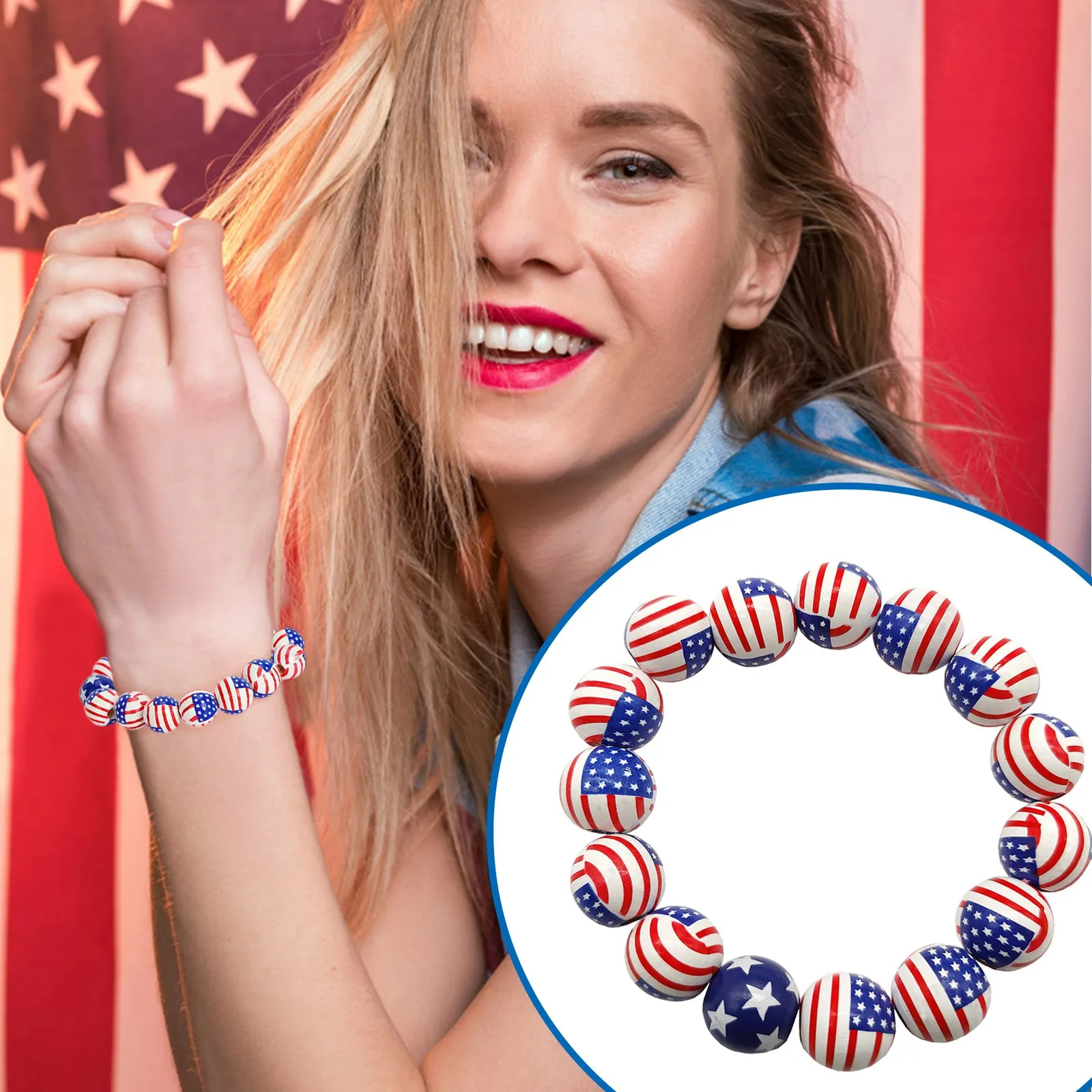 Independence Day Flag Beaded Bracelet Jewelry Charm Bracelet Gift For Woman Men Flag Printing Layer Necklace Bracelet Jewelry
Independence Day Flag Beaded Bracelet Jewelry Charm Bracelet Gift For Woman Men Flag Printing Layer Necklace Bracelet Jewelry
