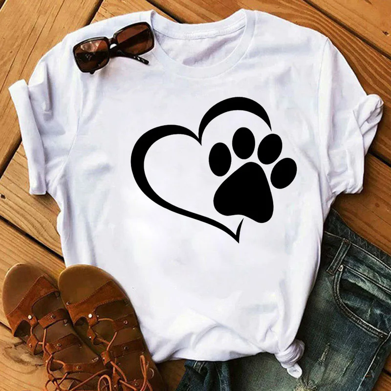 Fashion Women Oversized T Shirt Red Heart Dog Paw Print T Shirt Summer Casual Top Female Short Sleeve Tee Shirts Women Top bluse
Fashion Women Oversized T Shirt Red Heart Dog Paw Print T Shirt Summer Casual Top Female Short Sleeve Tee Shirts Women Top bluse