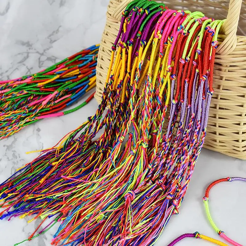 10/20pcs Random Colorful Rope Rainbow Color Mix Braid Tassel Bracelet Girls Jewelry Gift DIY Charm Handmade Braided Woven Rope
10/20pcs Random Colorful Rope Rainbow Color Mix Braid Tassel Bracelet Girls Jewelry Gift DIY Charm Handmade Braided Woven Rope