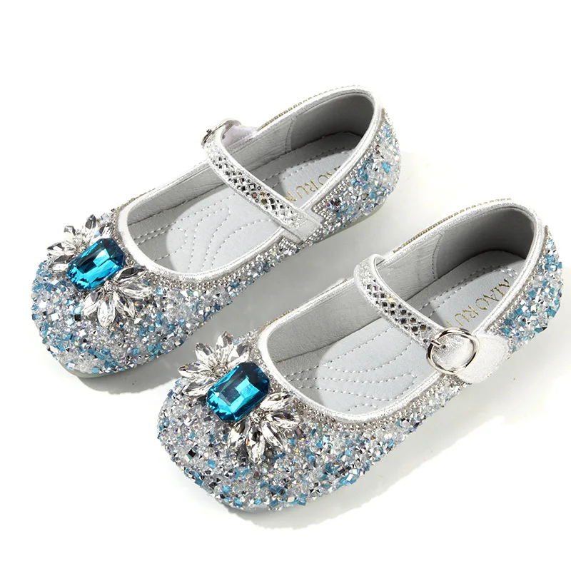 

JY Children girls Bling Crystal shoes Flat princess dance party Shoes girl 3colors 24-35 888-1 GZX04
