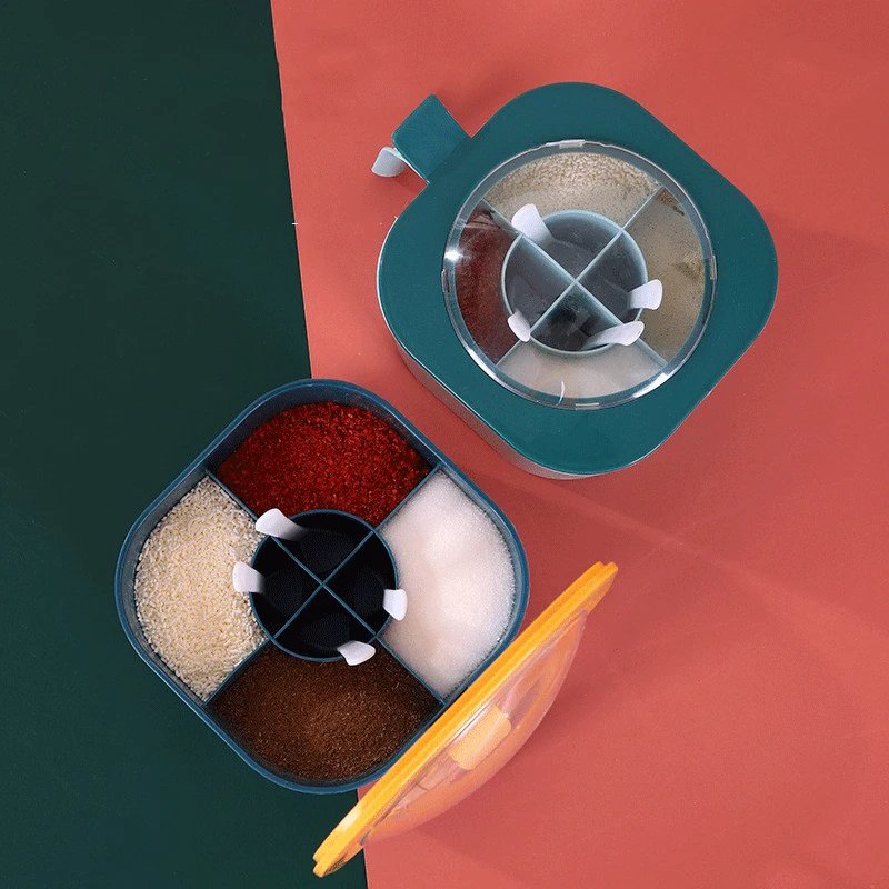 Plastic Seasoning Jar Seasoning Box With Lid Salt Shaker Sugar Storage Box Sealed Four-Combination Set Kitchen Organizers
Plastic Seasoning Jar Seasoning Box With Lid Salt Shaker Sugar Storage Box Sealed Four-Combination Set Kitchen Organizers