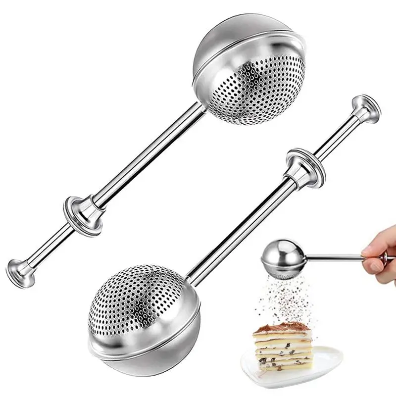 2Pc Tea Strainers Stainless Steel Reusable Flour Powder Filter Spoon With Spring Handle Powder Spreader Gadgets For Kitchen
2Pc Tea Strainers Stainless Steel Reusable Flour Powder Filter Spoon With Spring Handle Powder Spreader Gadgets For Kitchen