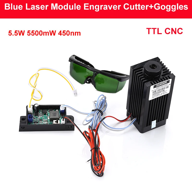 Focusable Analog & TTL 5.5W 5500mW 450nm Blue Laser Module Engrave Cutter
Focusable Analog & TTL 5.5W 5500mW 450nm Blue Laser Module Engrave Cutter